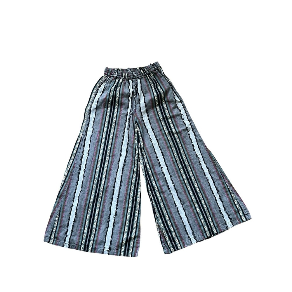 Natural Life Go With The Flow Wide Leg Pants Aztec Print Pant Culottes ,Size Sma